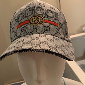 Gucci Black and Gray Monogram Hat
